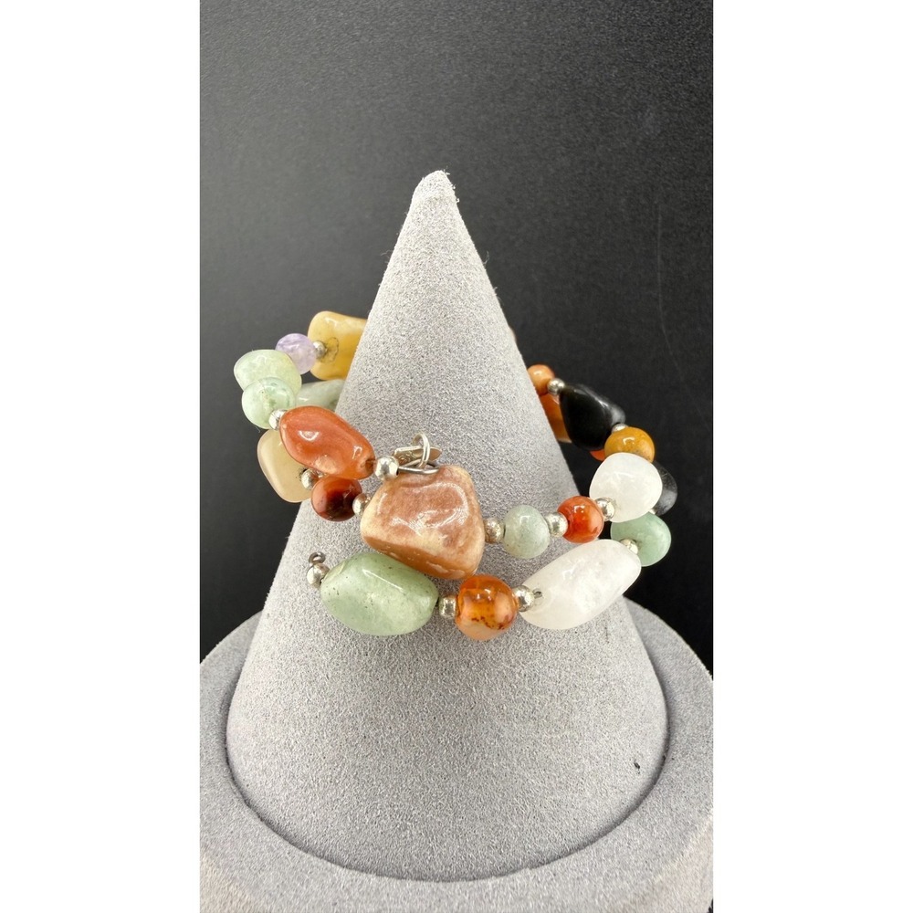 Mine‎ Finds By Jay King Wrap Bracelet Polished Stone Signed 6"